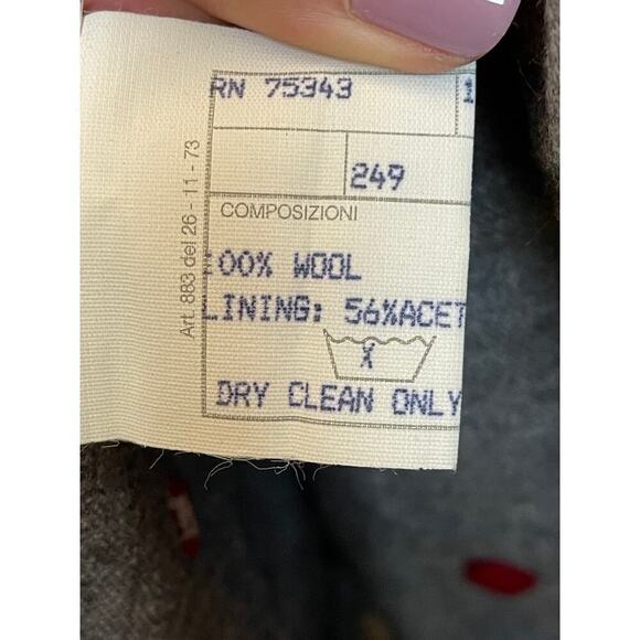 Clo Clo Gray Red Short Sleeve Wool Blend Dress Girls Size 4 - Picture 6 of 7